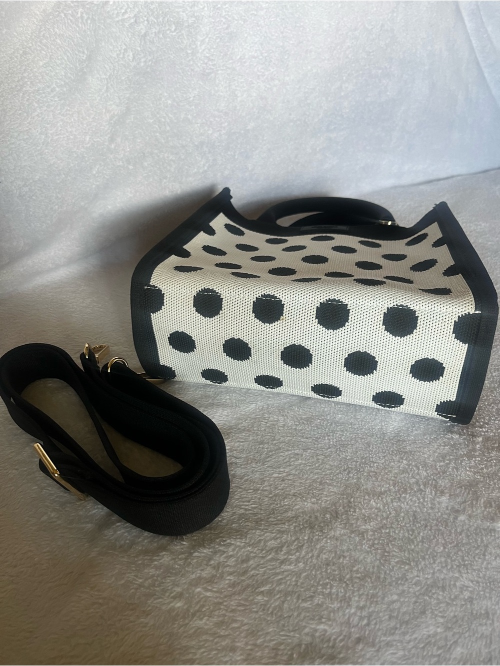 Kate Spade Target Collab Black & White Polka Dot Mini Tote - Picture 7 of 10